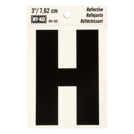 Hy-Ko 3In Reflective Letter H, 10PK B00459